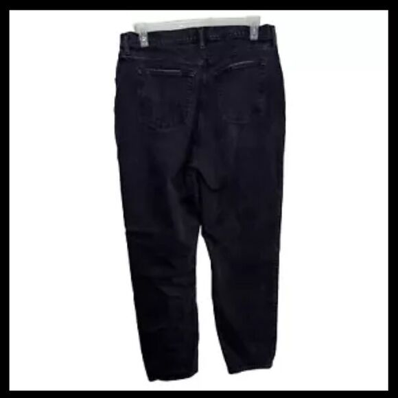 Abercrombie & Fitch The Dad High Rise Curve Love Rigid Black Jeans 16/33L - Picture 2 of 11